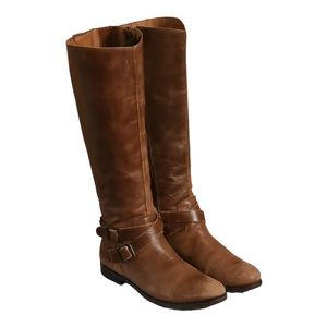 Women Vintage Leather Brown Tall Riding Boots By Matisse Size 8M/ Women Designer